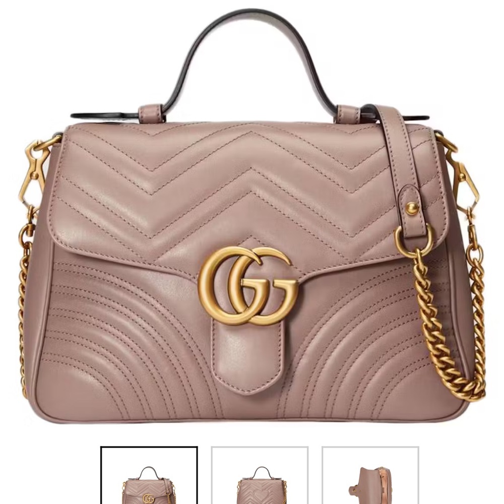 Marmont Gucci Medium Top Handle in Dusty Rose